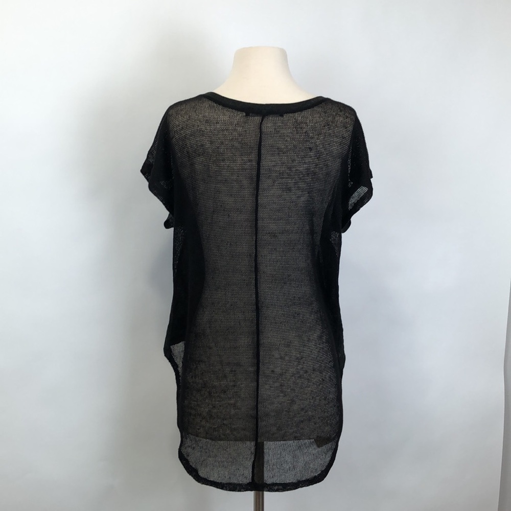 Benjamin Jay Linen  Mesh hi Lo shirt Black XSmall